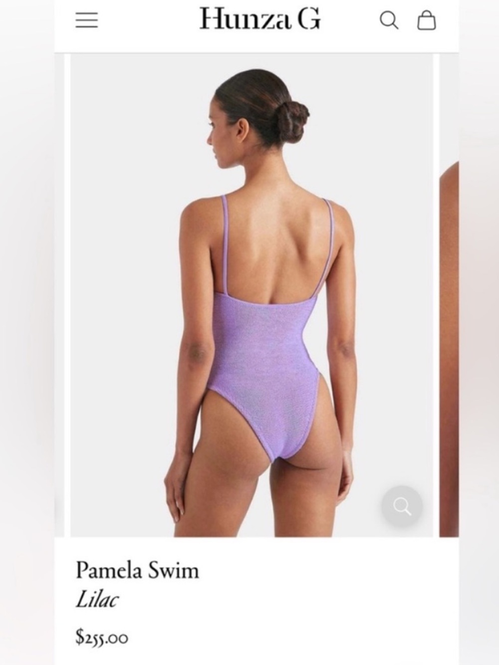 NWT • Hunza G Pamela swim suit in lilac - Picture 7 of 13
